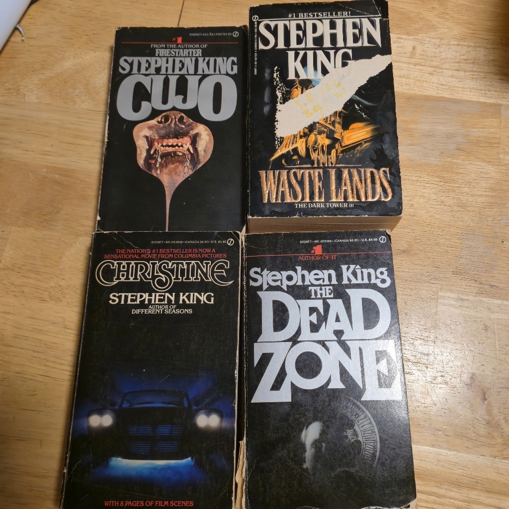 Stephen King Book Bundle Horror Novels Cujo The Waste Lands Christine Dead Zone